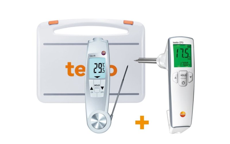 Testo sada fritovacieho oleja a teploty - tester testo 270 a infračervený teplomer Testo 104-IR V transportnom kufri